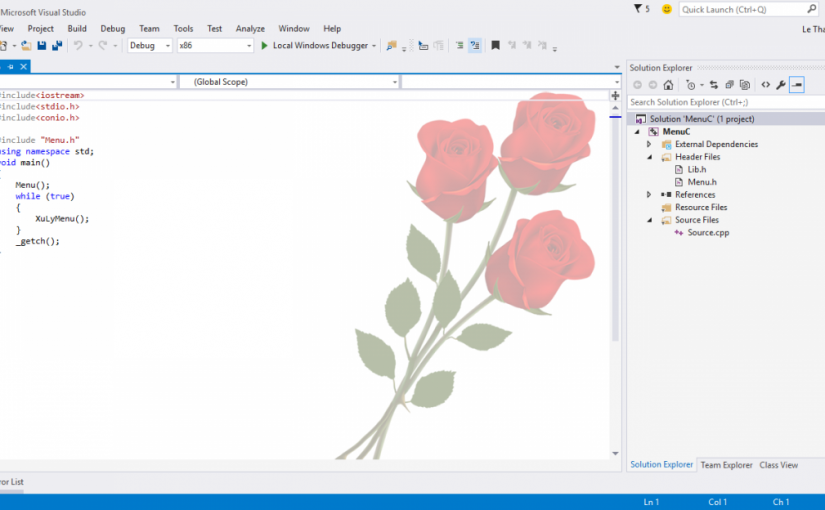 Hướng dẫn thay đổi background Visual Studio